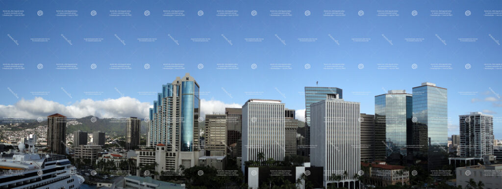 Downtown Honolulu with watermark